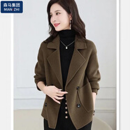 棉致毛呢外套加厚春季2025秋冬新款呢子大衣百搭風(fēng)洋氣小個(gè)子上衣 S2 山茶色 2XL 【135-155斤可穿】