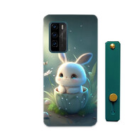 伊言海信H60手機(jī)套Hisense HNR553T手機(jī)殼海信H60保護(hù)套卡通軟殼腕帶 杯子兔子+墨綠色腕帶 其他