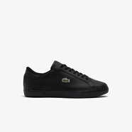 鱷魚（LACOSTE）男士 Powercourt 皮革運(yùn)動(dòng)鞋 都市經(jīng)典簡(jiǎn)約時(shí)尚低幫系帶百搭板鞋 黑色 39.5