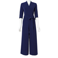 BJORN MOAN連體褲套裝網(wǎng)紅墜感闊腿褲2025春款新款韓版顯瘦連體衣時(shí)尚女夏季 寶藍色 M