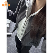 派吉鯊深秋初冬棒球服短款毛呢厚外套女秋冬灰色修身正肩夾克 深灰色短款棒球服外套【款】 常規 S 90