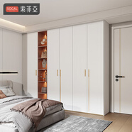 索菲亞衣柜全屋定制套餐 臥室局改室內木門(mén)臥室門(mén)背景墻組合 整體大衣柜 14㎡定制柜+3樘木門(mén)+10㎡背景墻