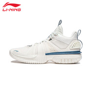 李寧（LI-NING）籃球鞋男秋款中幫減震回彈專(zhuān)業(yè)比賽透氣網(wǎng)面籃球鞋 乳白色【反伍暴風(fēng)2024】 39