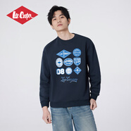 Lee Cooper圓領(lǐng)衛衣男款2025蛇年新款美式潮流印花休閑百搭上衣男 藍色 L 