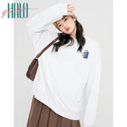 Halo Queen圓領(lǐng)衛(wèi)衣女春秋寬松長(zhǎng)袖衛(wèi)衣休閑舒適打底上衣女 H128W1018