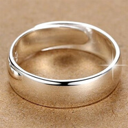 OFK老鳳凰男士純銀戒指999足銀霸氣光面簡(jiǎn)約光圈開(kāi)口刻字 大號適合略粗23-28號可調節老鳳