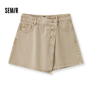 森馬（Semir）森柔牛仔|牛仔褲女不對稱裙褲小眾夏季個性寬松短褲103324122001