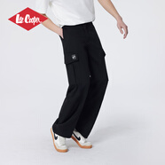 Lee Cooper/李庫(kù)珀美式工裝褲男直筒寬松休閑褲高端2025新款春夏長(zhǎng)褲子男褲 黑色 L