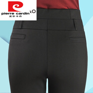 皮爾卡丹（pierre cardin）2024新款中年婦女褲子春秋夏季女士長褲彈力休閑褲外穿褲 黑色 夏 薄款 3XL 建議115/130斤