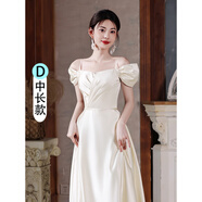 出租賃香檳色緞面伴娘服2025晚禮服感姐妹團(tuán)禮服學(xué)生合唱團(tuán) D款中長(zhǎng)款出租 2XL