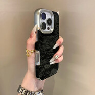 梵皓伊秋冬新款絨布雪山紋適用iPhone16Promax手機殼蘋(píng)果15Pro防摔保護套14pm小眾高級情侶款13軟防指紋 絨布雪山絨【經(jīng)典黑】電鍍大孔-軟糯硅膠材質(zhì) IPhone16Pro