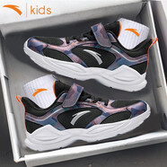 安踏（ANTA）兒童運動(dòng)鞋男大童冬季網(wǎng)面透氣魔術(shù)貼跑鞋減震耐磨透氣童鞋男正品 黑/A12515511-4 41