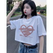 Jret（JRET）ins風短款上衣女學生夏季新款韓版百搭寬松顯瘦短袖t 白色 S