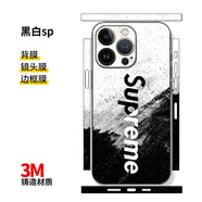 萬(wàn)浮生適用于iphone16/15/13/14/16promax全包邊貼膜蘋(píng)果手機背膜12pro邊框彩膜潮11p創(chuàng  )意貼紙xr背貼xsma 黑白sp【全包】進(jìn)口3M鑄造 撕下無(wú)痕 iPhone 14 Pro Max