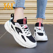 361°女鞋運動(dòng)鞋女跑步鞋老爹鞋子秋冬季透氣復古361度女鞋時(shí)尚旅游鞋R 羽毛白/曜石黑714F 36