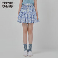 Teenie Weenie小熊半身裙女2025年夏季新款細褶碎花小清新文藝短裙