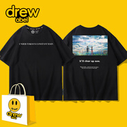 象小友drew天氣之子動(dòng)漫聯(lián)名短袖T恤男夏季日系二次元新海誠(chéng)衣服青少年 短袖黑色1 均碼 120cm
