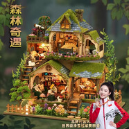 那家小屋diy小屋手工藝術(shù)森林奇遇別墅微縮積木拼裝立體解壓模型生日禮物 森林奇遇  diy小屋