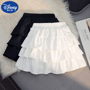 迪士尼（Disney）女童短裙夏季2025百搭百褶裙子表演裙兒童韓版半身裙潮小學(xué)生裙子 白色3層荷葉裙 110 cm