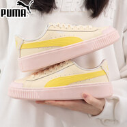 彪馬少女時(shí)尚撞色厚底復古松糕鞋低幫耐磨女子休閑運動(dòng)板鞋平底鞋 398910-02-奶油香草色-檸檬黃 35.5