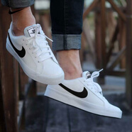耐克（NIKE）新款男鞋夏季板鞋COURT復古小白鞋低幫皮質輕便舒適休閑鞋運動鞋 BQ4222-103/白色黑鉤 41