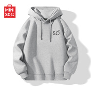 名創(chuàng  )優(yōu)品（MINISO）連帽衛衣男重磅寬松春秋季休閑高級感青少年潮流外套 麻灰 XL