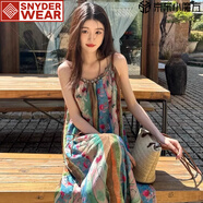 SNYDER WEAR海邊度假吊帶連衣裙子女2025年夏季新款波西米亞連衣裙氣質(zhì)碎花裙 花色波西米亞民族風(fēng)無腰帶 XL 60/65kg