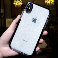 尚尚呈品 適用蘋果16手機(jī)殼軟硅膠全包iPhone16ProMax透明時(shí)尚15熱巴14pro氣囊防摔簡(jiǎn)約X水感鉆石紋保護(hù)套 新款鉆石紋-透黑 iPhone X/XS