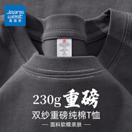 真維斯（JEANSWEST）230g高支精梳純棉重磅短袖t恤男夏季新款白色寬松休閑內搭純色T恤 深灰 純色 M