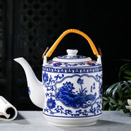 維諾亞WYJ景德鎮(zhèn)陶瓷茶壺大容量青花瓷涼水壺大號(hào)冷水壺夏季家用茶水壺 荷塘月色 單壺+壺繩 過(guò)濾網(wǎng) 28升裝水56斤適合2到4人