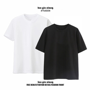 夏季純棉短袖T恤女夏純色體恤男純白白侶上衣圓領(lǐng)百搭打底衫 白色+黑色【情侶兩件套】 L