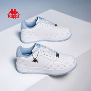 Kappa卡帕男鞋板鞋男春季新款厚底小白鞋子男百搭休閑鞋情侶跑步運動(dòng)鞋 經(jīng)典白/冰山藍 39