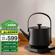 小提中式提梁燒水壺家用電熱水壺便攜式茶壺迷你多功能電煮壺隨身帶酒店旅行節(jié)日送禮茶室專業(yè)茶水壺 0.6L 黑色 第二代升級 （安靜沸騰）