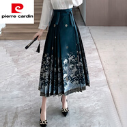 皮爾卡丹（pierre cardin）新中式國風(fēng)馬面半身裙子女士春秋冬2025新款小個(gè)子高腰a字中長(cháng)裙2 綠色馬面裙 S (80-95斤)