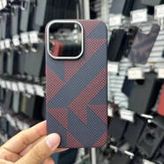 【凱夫拉】適用于蘋果16promax凱夫拉纖維手機(jī)殼iPhone16pro磁吸 菱角紋紅 磁吸（Magsafe） iPhone 16 Pro Max