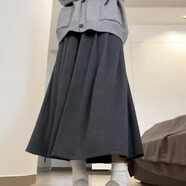 沂懿裙子春秋半身裙長(cháng)裙女2025新款糯米裙小個(gè)子學(xué)院風(fēng)半裙a字裙百褶 a字針織半身裙【深灰色】均碼