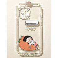 瑞桓柏吹空調(diào)小新小丸子適用蘋果11手機殼iPhone14Pro透明12/13卡通6/7/8plus軟4/5s套xmax情侶款xr防摔 吹空調(diào)丸子SX透明 iPhone5S