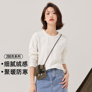 拓路者抓絨衣男款秋冬新款圓領(lǐng)衛衣女加厚上衣休 米白 XL