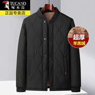 啄木鳥（TUCANO）爸爸冬裝棉衣秋冬季男士絨外套棉服內(nèi)膽羽休閑絨服男中老年小棉襖 B51黑色 XL 175約135-150斤