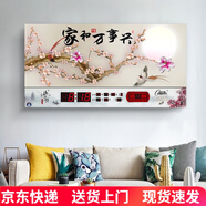 康巴絲（Compas）LED冰晶數(shù)碼萬年歷衛(wèi)星自動(dòng)對(duì)時(shí)萬年歷鐘客廳電子掛鐘夜光日歷表 冰晶-家和梅花 37英寸95*55厘米