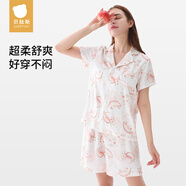 貝肽斯女士家居服套裝夏季可外穿兒童薄款休閑夏裝休閑親子裝睡衣