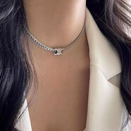 桐汝壁純銀項鏈女輕奢小眾高級感歐美配飾甜酷鎖骨鏈氣質(zhì)手鏈女生 S925銀色字母鎖骨蛇骨鏈送精美