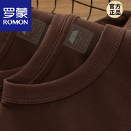 羅蒙（ROMON）美式重磅400G純棉短袖T恤男純色夏季涼感白色圓領(lǐng)春夏加厚打底衫 焦糖色 XL (145~160斤)