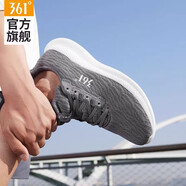 361°男鞋運動(dòng)鞋2026春夏新款網(wǎng)面透氣輕便跑步鞋子減震防滑休閑跑鞋男 【透氣】宇宙灰/361度白 44
