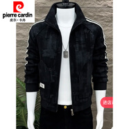 皮爾卡丹（pierre cardin）2025秋季男士外套春秋款男燈芯絨外套復古休閑夾克衫外套修身顯瘦 黑色 XL 建議120-135斤