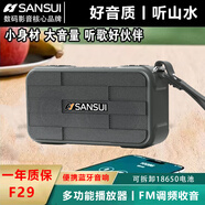 SANSUIF29戶外藍牙音箱大音量便攜式插卡音響收音機外放 灰色+硅膠提手+充電器+一節(jié)電池