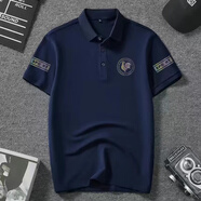 樂(lè )卡克（Le coq sportif）官方艦旗法國大公雞Polo衫男裝體恤夏季男士2024印花圓領(lǐng)加大碼休 poio藏青001 L  X 120-140斤