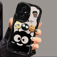 初黎適用華為榮耀200pro手機殼卡通elp-anoo軟honor200保護套5g鏡頭全包防摔eli-an00個(gè)性創(chuàng  )意榮譽(yù)200p 黑色奶油紋-小黑【殼+四件套餅干】 榮耀200 Pro