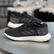 阿迪達斯 （adidas）跑步鞋官方男鞋女鞋 秋季新款PureBoost爆米花減震網(wǎng)面透氣運動鞋 AH2319/黑色 36.5 (225mm)