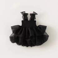 維諾亞公主裙女童夏季連衣裙嬰兒裙子吊帶蓬蓬裙寶寶禮服氣質(zhì)生日公主裙 黑色 80 建議身高70cm左右